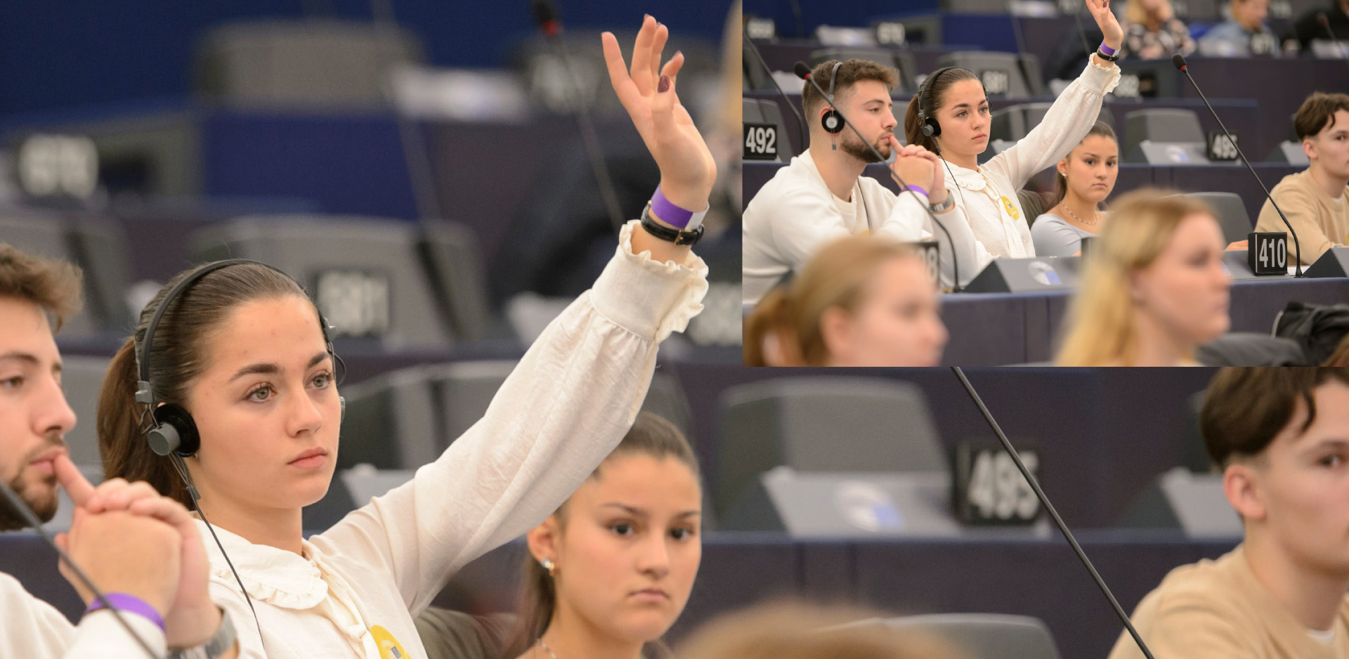 jovens numa sessão Euroscola em Estrasburgo